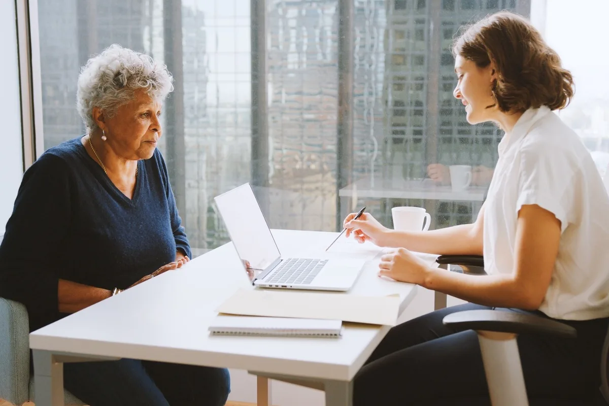 Woman meeting with financial expert